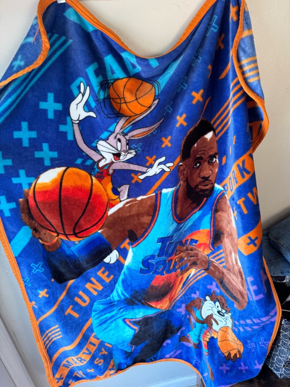 Space Jam A New Legacy LeBron James Tune Squad Plush Kids Throw Blanket 38x50
